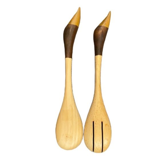 BIRD Head Salad Serving Fork &Spoon - Picture 3 of 5